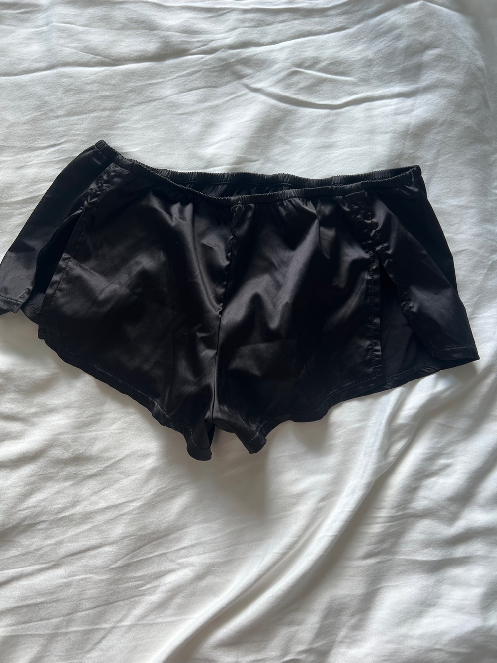 Black Satin Lounge Shorts